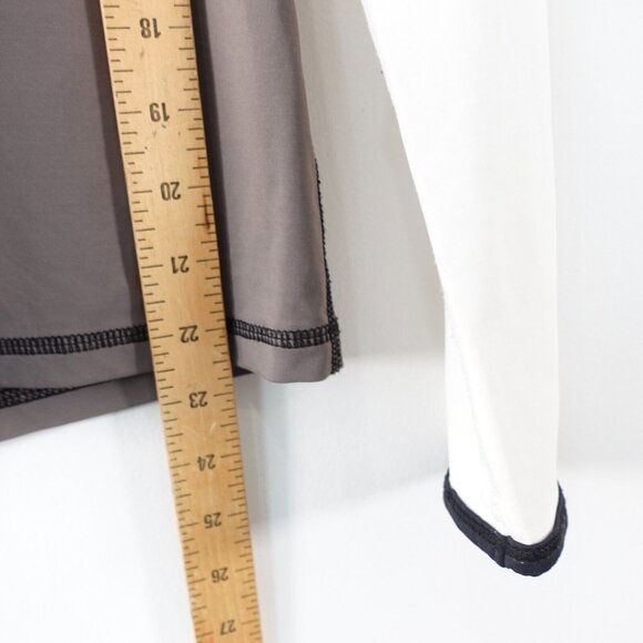 Alala Top Women Small Activewear Gray White Sports Colorblock Zip Back CANADA - Picture 7 of 13